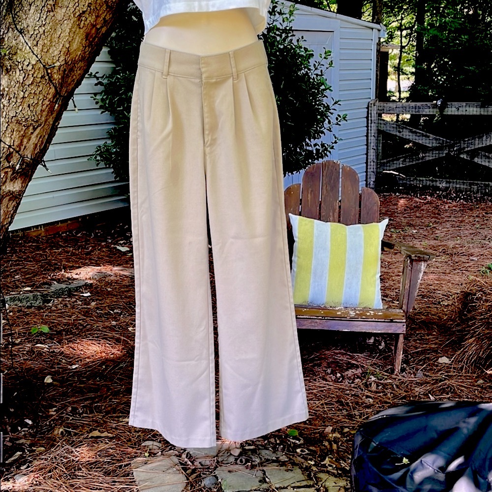 Women's Tan Wide-Leg Pants from Abercrombie and Fitch. Good condition! XS- short